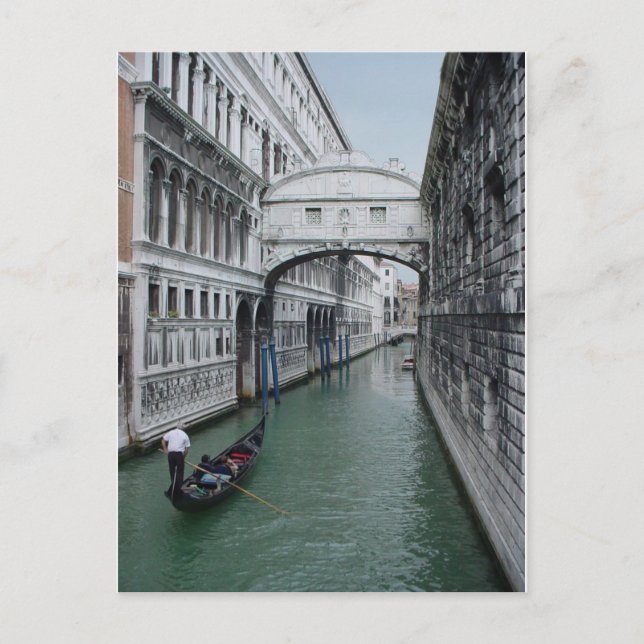 Carte Postale Gondalier au Pont des Soupirs (Devant)