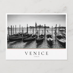 Carte Postale Gondolas à Venise en noir et blanc
