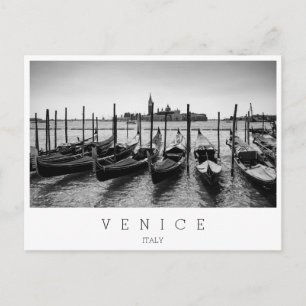 Carte Postale Gondolas à Venise en noir et blanc