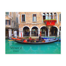 Carte postale Gondoliers vénitienne