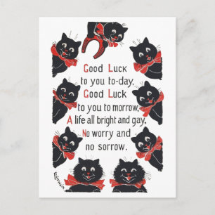 Carte Postale Good Luck Cats, Louis Wain