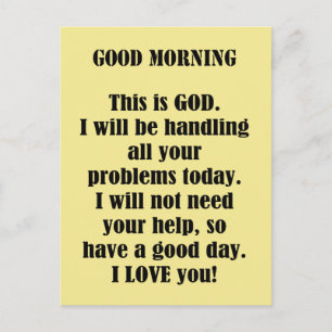 Carte Postale Good Morning de DIEU (personnalisation)