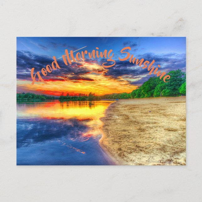 Carte Postale Good Morning Sunrise Sandy Tropical Beach (Devant)