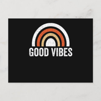 Carte Postale Good Vibes, T-shirt arc-en-ciel vintage Cool