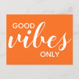 Carte Postale Good Vibes uniquement Positivity Affirmation Orang