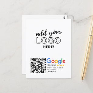 Carte Postale GOOGLE REVIEWS QR code personnalisé