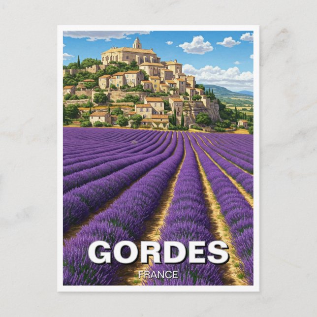 Carte Postale Gordes France Travel Lavender (Devant)
