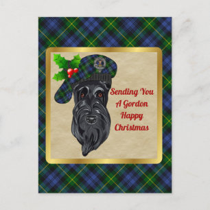 Carte Postale Gordon Clan Badge & Tartan Christmas Postcard