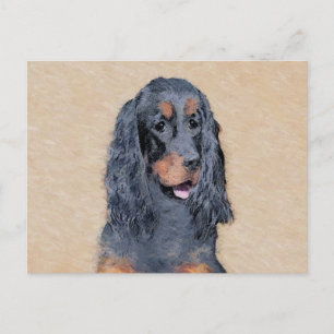 Carte Postale Gordon Setter Peinture - Joli art original chien