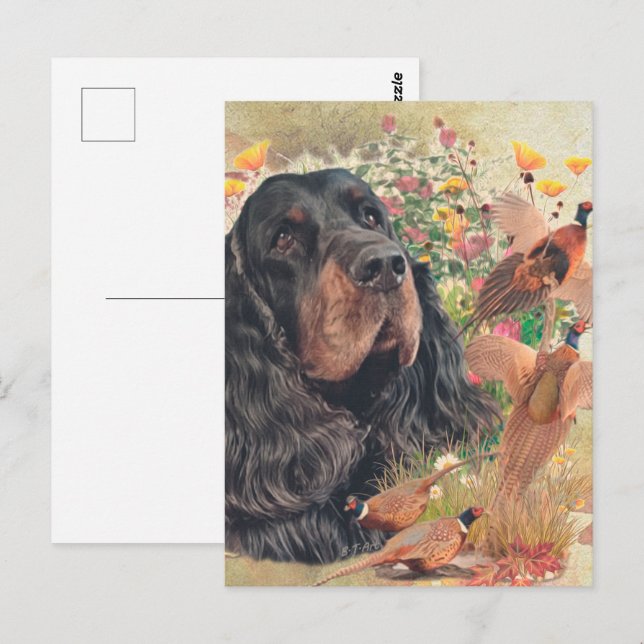Carte Postale Gordon Setter Tapestry Poster Acrylic Print Tripty (Devant / Derrière)