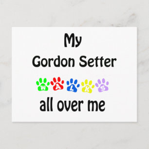 Carte Postale Gordon Setter Walks Design