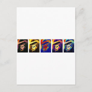 Carte Postale Gorillas Pop Art