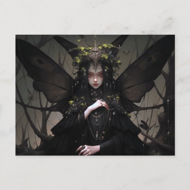 Carte Postale Goth Fairy Girl Imaginaire Art (Devant)
