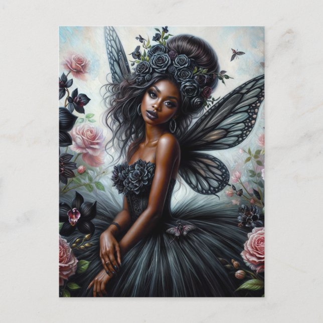 Carte Postale Goth Fairy With Dark Skin (Devant)