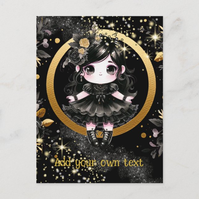 CARTE POSTALE | Goth Girls Kawaii Chibi Cute Custo (Devant)