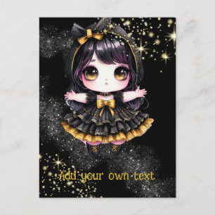 CARTE POSTALE   Goth Girls Kawaii Chibi Cute Custo