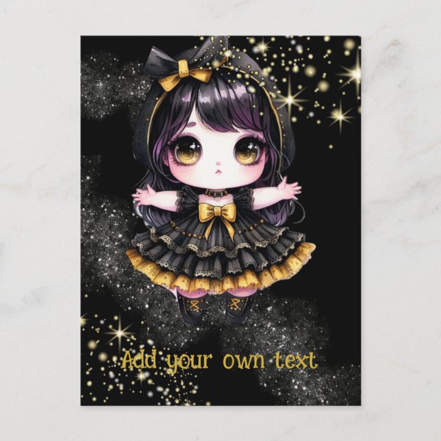 CARTE POSTALE | Goth Girls Kawaii Chibi Cute Custo (Devant)