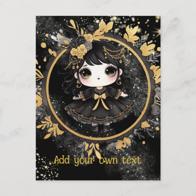 CARTE POSTALE | Goth Girls Kawaii Chibi Cute Custo (Devant)