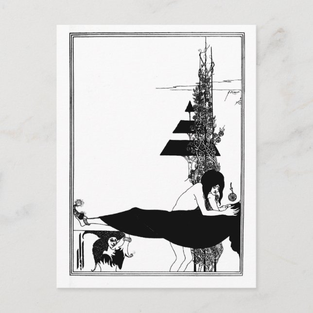 Carte Postale Goth gothique noir et blanc Art nouveau Salome (Devant)