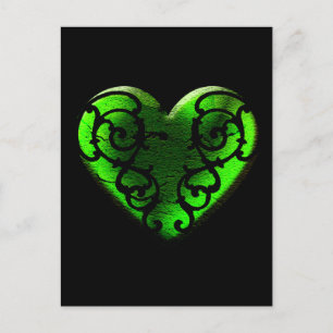 Carte Postale Goth St. Patrick's Day Coeur vert