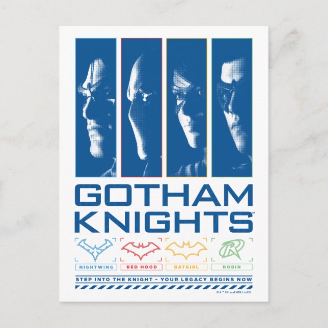 Carte Postale Gotham Knights Visages en gros plan (Devant)