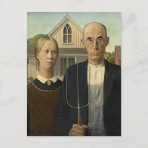 Carte Postale Gothic américain Grant Wood Fermier Ferme 