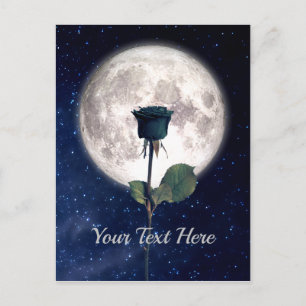 Carte Postale Gothic, Vintage, Victorian, Black Rose, Romance