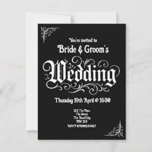 Carte Postale Gothique Black Rock Metal Mariage Noms personnalis