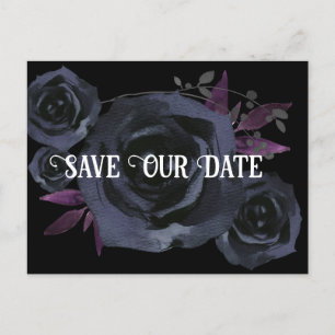 Carte Postale Gothique Black Rose Photo Enregistrer notre date C