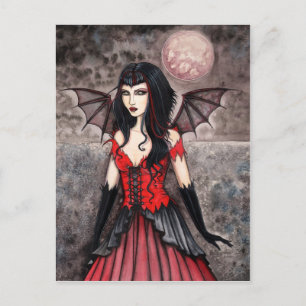 Carte postale gothique de Halloween de fée vampire