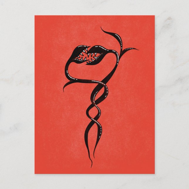 Carte Postale Gothique Saint Valentin Plantes en amour (Devant)