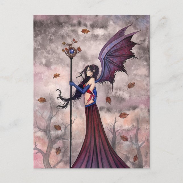 Carte postale gothique vampire Automne au coeur (Devant)