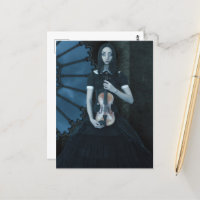 Gothique Victorian Girl tenant Violon Imaginaire f