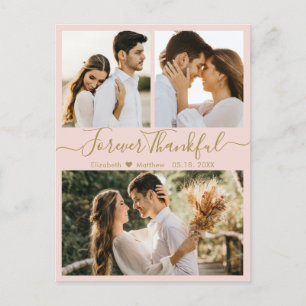 Carte Postale Grâces Script Photo Collage Mariage Merci Po