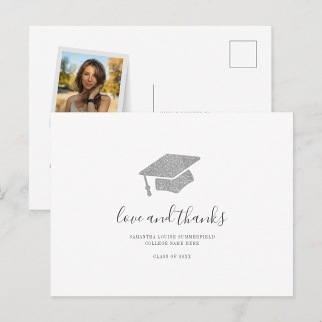 Carte Postale Graduate 2024 Photo Grad Merci (Devant / Derrière)