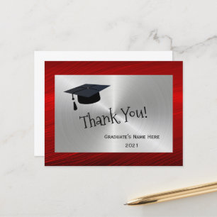 Carte Postale Graduation moderne de Merci Casquette en argent ro