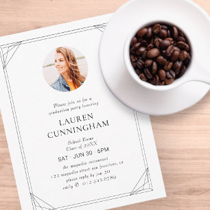 Carte Postale Graduation Moderne Géométrique Minimaliste Photo