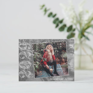 Carte Postale Graduation moderne   Merci photo Grunge Script