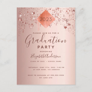 Carte Postale Graduation party or rose top stars 2025