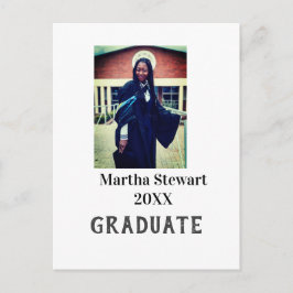 Carte Postale Graduation photo name year class university simple