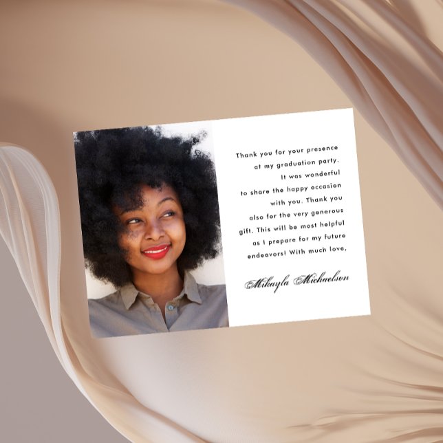 Carte Postale Graduation simple d'un message de Merci photo (Créateur téléchargé)