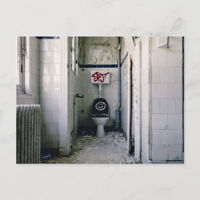Carte Postale Graffiti À Thème, Graffiti Peint Sur Toilettes (Devant)