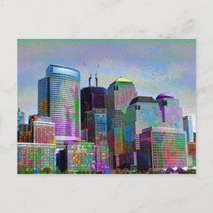 Carte Postale Graffiti cool plaques aquarelles New York