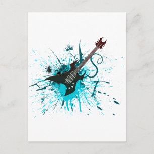 Carte Postale Graffiti de guitare - Emo Rock Music Band Alternat