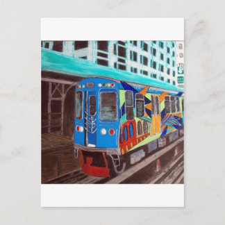 Carte Postale Graffiti El Train de Chicago
