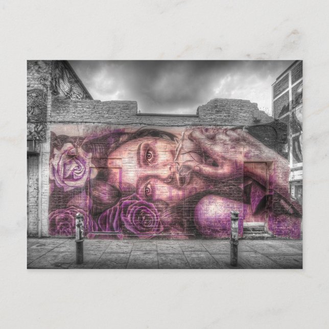 Carte Postale Graffiti Girl, Shoreditch Londres (Devant)