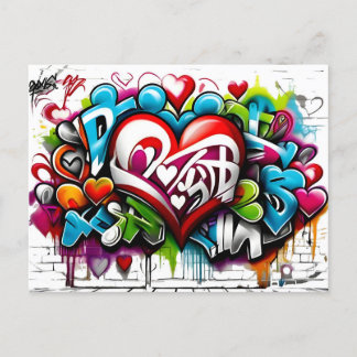 Carte Postale Graffiti Hearts # 1