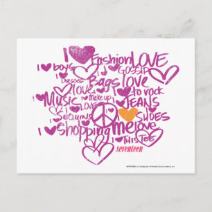 Carte Postale Graffiti orange/violet