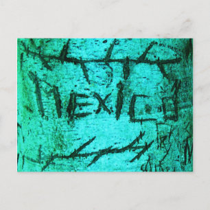 Carte Postale Graffiti Turquoise "Mexique" sculpté