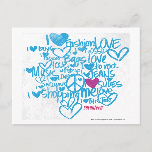 Carte Postale Graffiti violet/aqua (Devant)